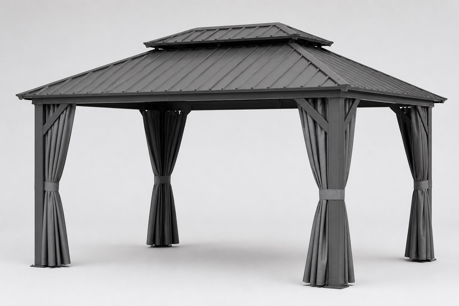 Gazebo o pérgola de exterior sobre fondo de estudio
